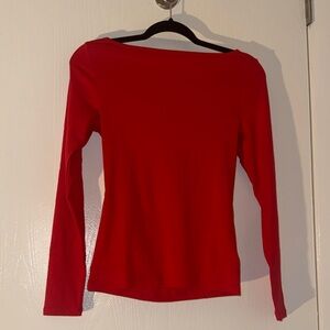 Old Navy Vibrant Red Long Sleeve Tee